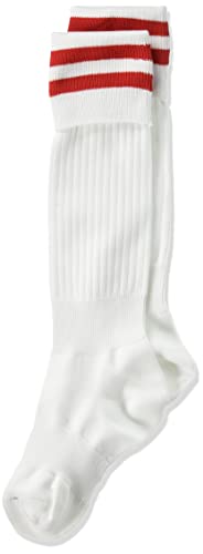 [エー・ディー・ワン] サッカー ソックス フットサル フットボール ストッキング 抗菌防臭 吸汗速乾 メンズ 子供 キッズ ジュニア 靴下 スポーツ ADS ホワイト/レッド 19-21cm