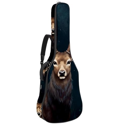 Étui guitare acoustique 42.9 in imperméable anti-choc à plusieurs poches motif cerf