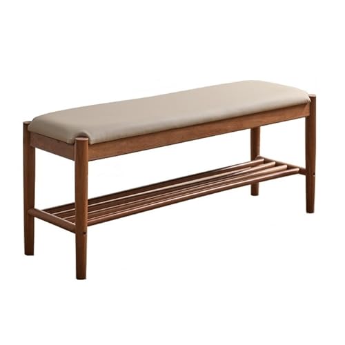 GDMDPTE Shoe Storage Bench - 2-Tier Entryway Rack with Upholstered Seat, Space-Saving Changing Stool for Hallway & Front Door