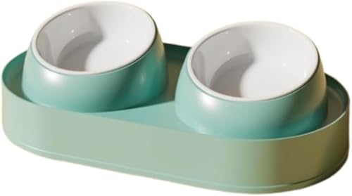 AOBOPO 食器・ボウル 猫 犬 エサ台 犬 猫用 セラミックボウル 陶器碗 木製 陶器製皿 食器スタンド フードボウル 水ボウル 猫食器 犬食器 ペットの食器 浅広口タイプ ペット 2付き食べやすい斜め餌台面 ペット用品