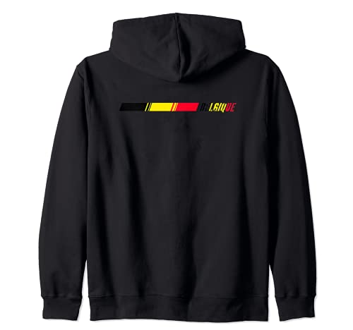 Flag Belgium Zip Hoodie, Black, S