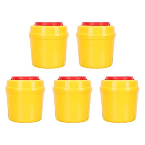 Cabilock 5pcs Sharps Container for Home Use and Professional Biohazard Needle and Syringe Disposal Small Portable Container for Travel Cover