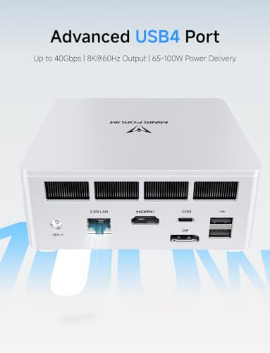 Image of MINISFORUM Mini PC UM870 Slim AMD Ryzen 7 8745HS 32GB DDR5 1TB SSD Mini Computer, HDMI|DP|USB4 8K Video Output, 2.5G LAN | WiFi 6E | BT5, 4X USB Port, AMD Radeon 780M Graphics Desktop Computer
