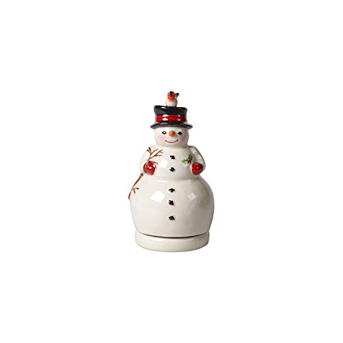 Villeroy & Boch Snowman, White, 9 X 9 X 17 Cm Nostalgic Melody, Rotating Figurine, Hard-Paste Porcelain, Metal, Plastic, 8  X  15 Cm, One Size #TOP9