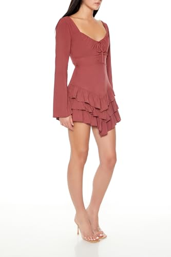 Forever 21 Women's Tiered Bell-Sleeve Mini Dress4