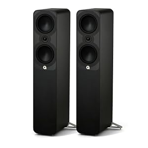 Q Acoustics 5050 Floorstanding Speaker Satin Black (Single Speaker) – 2 x 6 Mid/Bass Drivers, 1″ Tweeter – Stereo System for Home Entertainment Center, Surround Sound TV/Record Player