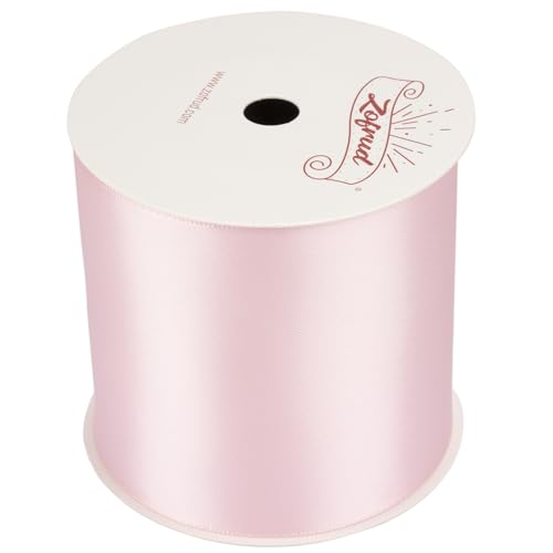 Zofrud Lt. Pink Satin Ribbon 75mm x 9 Meters - Large Ribbon Ideal for Bows Gift Wrapping, Flower Bouquet, and Crafts - Image 2