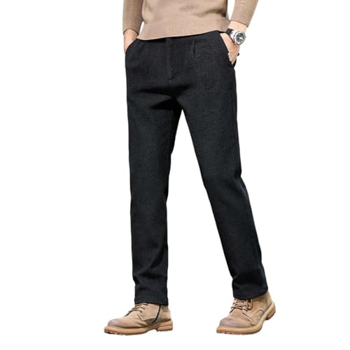 Pantalon d'hiver chaud à chevrons pour homme pantalon thermique habillé