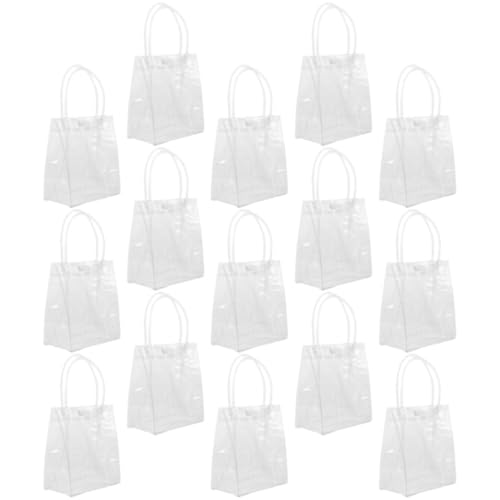 Bolsas para envolver regalos transparentes de PVC con asas ligeras y bolsas reutilizables