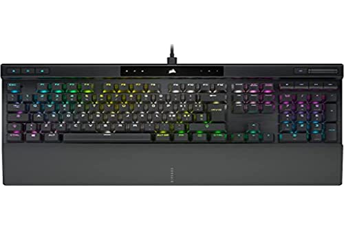 Corsair K70 RGB PRO Teclado mecánico para juegos con cable (Switch CHERRY MX RGB rojo, 8000 Hz Hyper-polling, teclado de policarbonato, reposamuñecas suave al tacto) QWERTY, IT - Negro