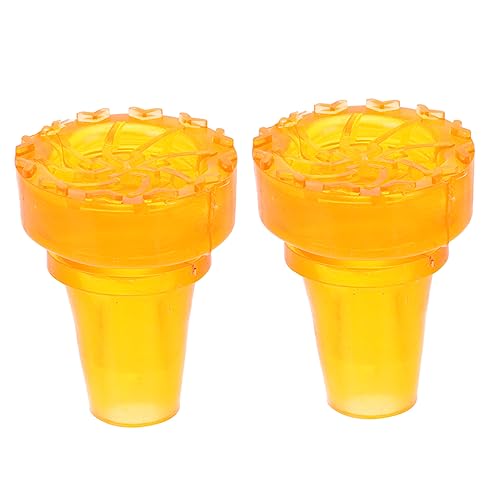 Beaupretty 2個 松葉杖滑り止めマット 松葉杖フットパッド 松葉杖アクセ??サリー ウォーキングカバーのヒント clutch 杖用フットカバー ハイキングの松葉杖のヒント 塩ビ Orange