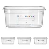 HENDI Gastronormbehälter, Temperaturbeständig von -40° bis 80°C, Geruchs- und geschmackneutral, ohne Deckel, 5,7L, Polypropylen, GN 1/3, 325x176x(H) 150mm, Transparent (Packung mit 4)