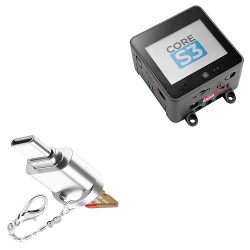 BoxWave Adapter Compatible with M5Stack CoreS3 ESP32S3 IoT Development Kit - Micro SD Card miniReader, USB Type-C OTG Reader USB3.0 Adapter Keychain - Metallic Silver
