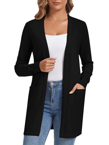 Image of Cardigan for Women Casual Long Sleeve Open Front Cardigan Sweaters with Pockets