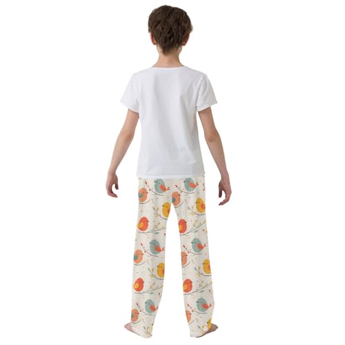 Cute Bird Pajamas Bottoms with Pockets Comfy Pjs Sleepwear Elastic Waistband Pajamas Pants Lounge Pants for 6-14 Years3