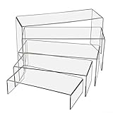 【Produktspezifikationen】Teilename: 5 Stück verschachtelte Sockel Acryl Display Regale; Material: Acryl; Größe: Auf dem Bild gezeigt; Farbe: Transparent.
