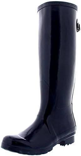 Womens Adjustable Back Tall Gloss Winter Snow Rain Wellies Wellington Boots