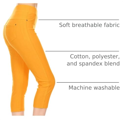 Image of Leggings Depot Women's Cotton Blend Stretch Pull-on Jeggings Casual Pants with Pockets (Available in Plus Size)