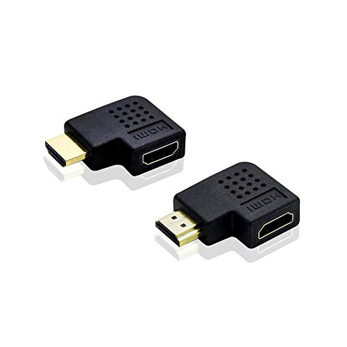 ADWITS Adaptador Plano de HDMI A Macho a A Hembra, [2 Paquetes] 270 Grados y 90 Grados de Combo Adaptador HDMI, Negro