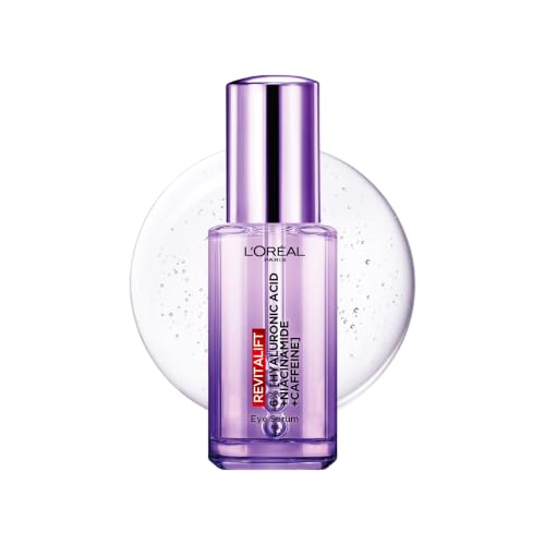 LOréal Paris Eye Serum (20ml) Revitalift Filler Serum with 2.5% Hyaluronic Acid & Caffeine Cooling Triple Bead Applicator Visibly Replumps Brightens & De-Puffs Eyes Validated by Dermatologists