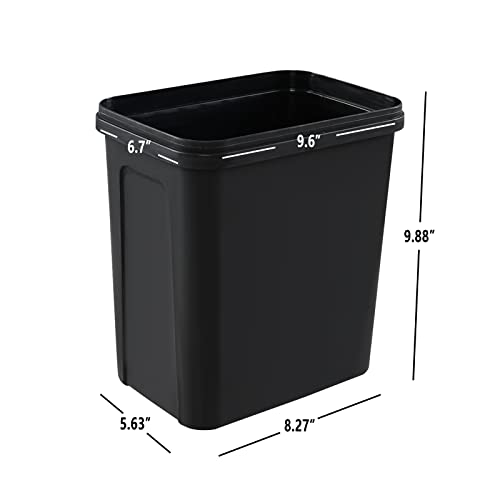 Image of Esdiplot 1.8 Gallon 4 Packs Plastic Small Trash Can Recycling Bin, Black | Slim Wastebasket Garbage Container Bin, Fits Under Desk /Sink