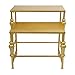 Gold Industrial Retail Display Tables, 2PCS Standing Display Rack for Clothes Bags Jewelry, Clothing Shoes Display Shelf Nesting Tables, Metal Standing Display Riser Shelf for Boutique Clothing Store