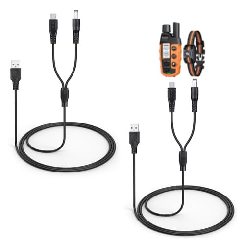 2-Pack Charger Cord for Bousnic Dog Shock Collar RS2A and RS2B 2-in-1 Training Collar USB Charging Cable