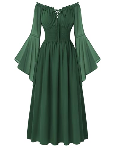 flowy renaissance dress Ruffled Sleeve Summer Scarlet Darkness Corset Dress – Costume With Ruffled Sleeves & A-Line Sundress medieval fantasy art