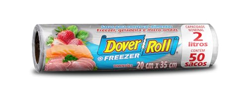 Freezer-Roll Saco Para Alimentos 2 Litros Transparente Rolo Com 50 Sacos Cada