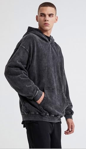 Trendy Mens Women Hoodie Oversized Acid Wash Men Sweatshirt Loose Heavyweight Streetwear Pullover4