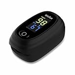 Wellue Pulse Oximeter - Fingertip Blood Oxygen Monitor for Adults & Children, SPO2, PI Level, and Heart Rate Tracking, Batteries Included, Black Design