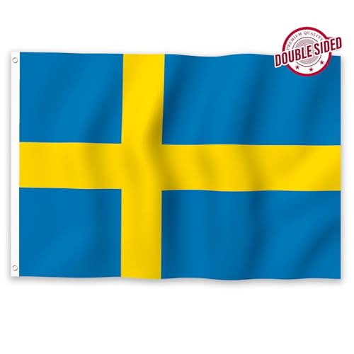 Drapeau suédois de qualité supérieure aux coutures de précision machine