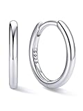 ChicSilver Aros Pequeños Huggie Plata de Ley 925 Mujer 10mm Hoop Earrings Pendientes Geométricos Finos Hipoalergénicos Piecing Oreja Regalo Cumpleaños Aniversario