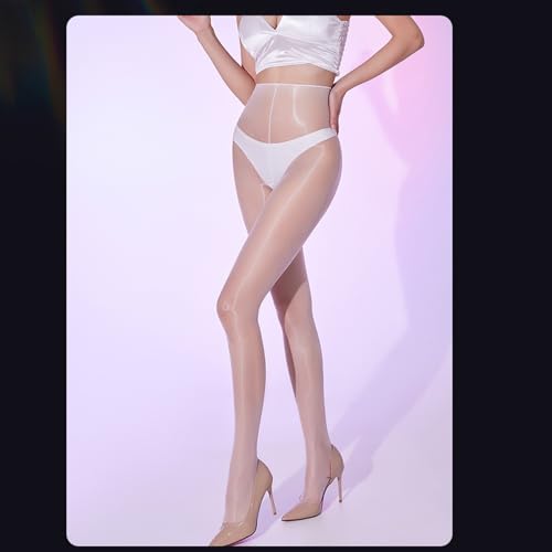 Image of Women's Oil Shiny Pantyhose 3 Denier Ultra-Thin Sheer Tights Silky Control Top Stockings