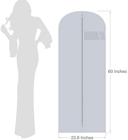 가운용 긴 의류 가방 및 드레스 백, 59.9 x 152.4cm(23.6 x 60인치) 의류 커버 — 사진 3