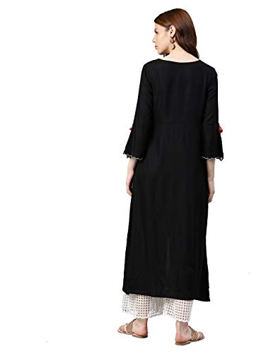 Image of Yash Gallery Women's Plus Size Rayon Embroidered Kurta for Women