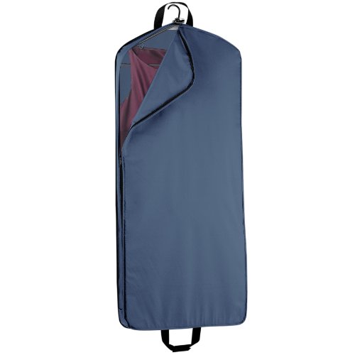 WallyBags Extra Capacity Travel Garment Bag with Pockets, Navy, 52-inch - Thumbnail 2