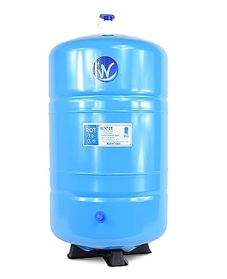 Pressurized Water Storage Tank - Reverse Osmosis Water Tank with Stainless Steel Connections and Ball Valve - Water Filtration System Storage Tank 10 Gal & appx. 6 Gal Usable Capacity (ROT-10-W)