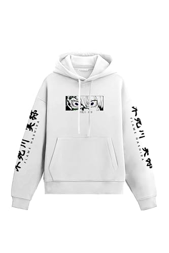 Image of Anime Inspired Design Unisex Pullover Hoodie, Black, Graphic Print Front and Back