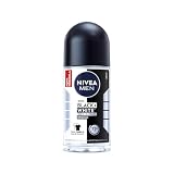 NIVEA MEN Desodorante Antitranspirante Roll On Invisible Black & White 50ml - Proteção prolongada de 48h, cuidado suave, ação antibacteriana, fórmula 5 em 1: anti-manchas, anti-odor