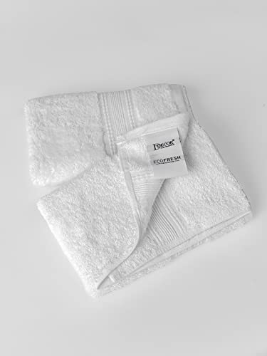 Image of DDECOR - Pack of 1 Ecofriendly 650 GSM Solid Cotton Bamboo Hand Towel, White