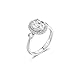 Beydodo Ringe Damen Gold 375 Diamant Halo Oval Moissanit 2.5ct Verlobungsringe Hochzeitringe für Sie 49 (15.6)
