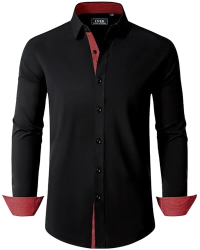 J.VER Freizeithemd Stretch Farbblock Design Modern Fit mit Schwarzen Knöpfen für Herren im Urlaub und Alltag,3XL J.VER Freizeithemd Stretch Farbblock Design Modern Fit mit Schwarzen Knöpfen für Herren im Urlaub und Alltag,3XL