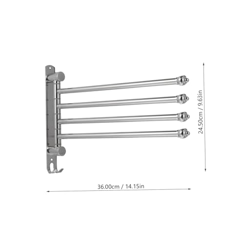 Porte serviettes mural inox sans perçage à double barre pivotante - 3