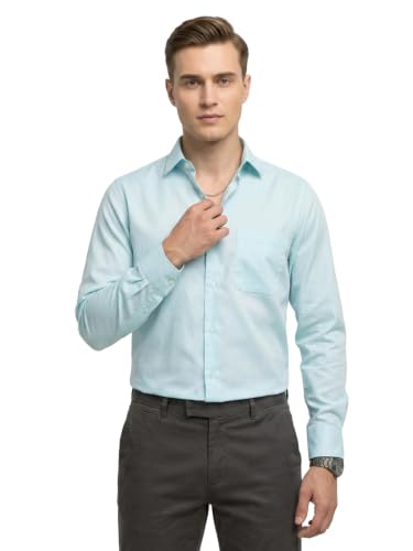 Image of Park Avenue Men Modern Slim Fit Structure Pattern Cotton Polyester Blend Semi Cutaway Collar Full Sleeve Formal Shirt