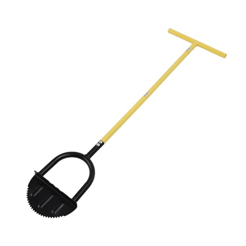 Carbon Steel Half Moon Edger, 96cm Pole Length Garden Edging Shovel for Landscaping, Flower Beds, Sidewalks, Courtyards with Ergonomic T Handle