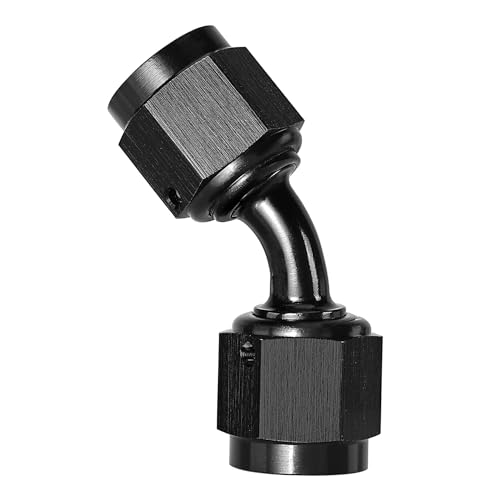 Image of EVIL ENERGY 4AN Female to 4AN Female 45 Degree Swivel Coupler Union Fitting Adapter Aluminum Black