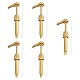 Sirupspender Pumpkopf 5er Set für 10cc Behälter aus lebensmittelechtem PP-Material mit Edelstahlfeder und auslaufsicherer Leistung