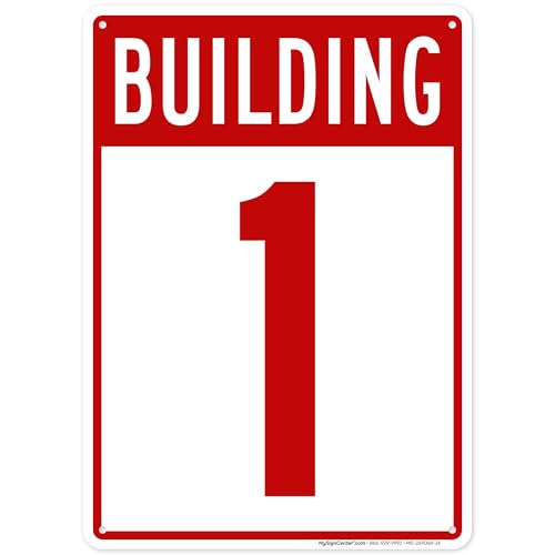 Building 1 Sign, 10x14 Inches, Rust Free .040 Aluminum, Fade Resistant, Made in USA by My Sign...