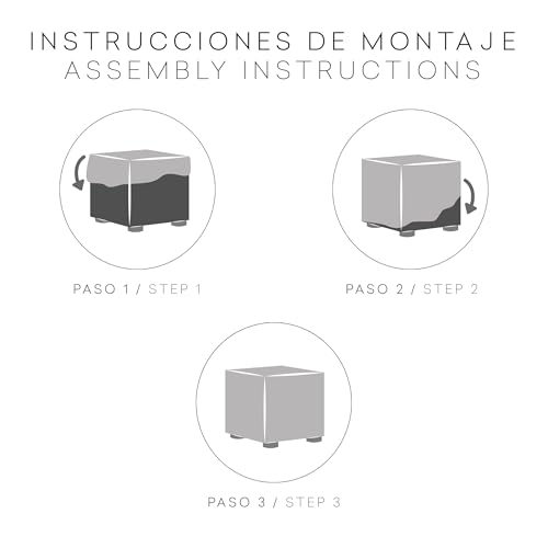 Housse de pouf carré 40x40 cm Roc protection meuble salon - 6